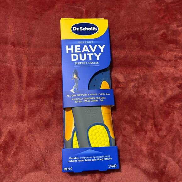 1 PAIR Dr. Scholl's Heavy Duty Support Insoles Back Pain Relief MENS Size 8-14 - Picture 2 of 6